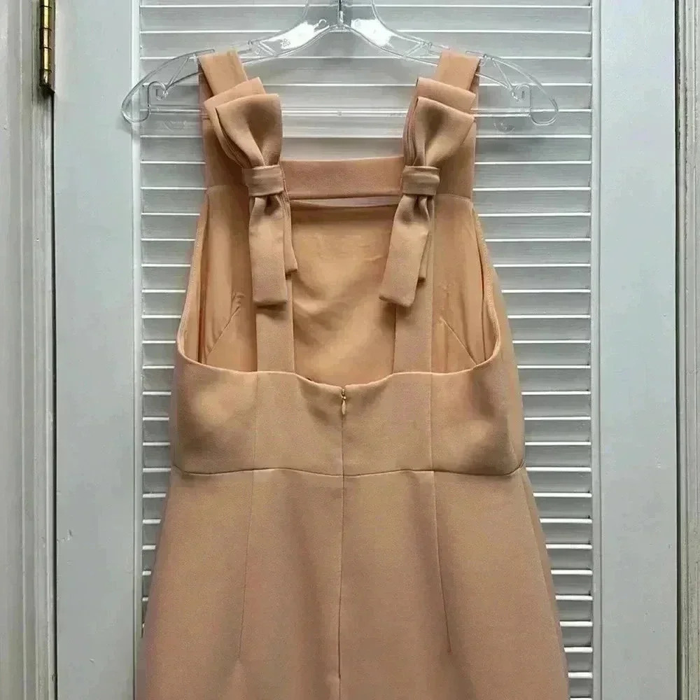 CLUB MONACO CLASSY DOUBLE BOW IN BACK PEACH DRESS SIZE 6 - Picture 5 of 8